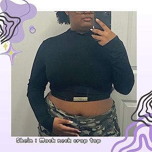 💜30% off sale💜 SHEIN | Black mock neck crop top